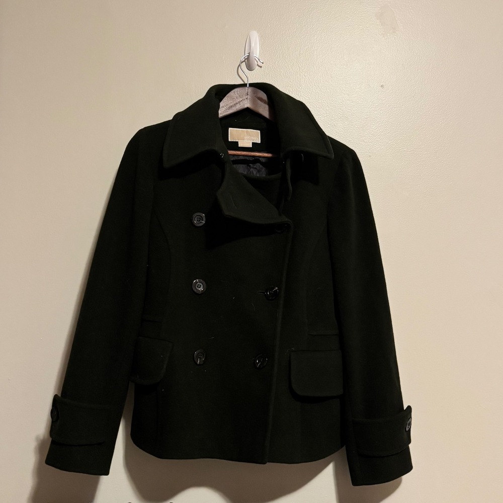 MICHAEL KORS Green Fall Winter Peacoat Jacket Women Size 12